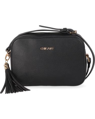 BOLSO BANDOLERA CHIKA10 FILOMENA 02 CON BORLA DECORATIVA NEGRO NEGRO-BLACK