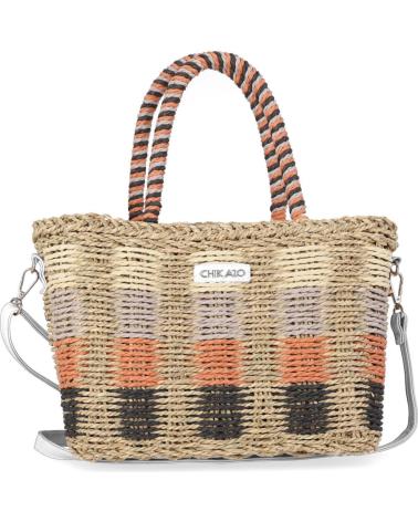BORSA A TRACOLLA CHIKA10 SUNNY 01 VIMINI CON MANICO BIANCO WHITE
