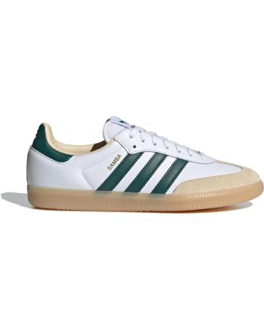 ADIDAS SAMBA OG JS3831 - BASKETS BLANCHES ET VERTES CLOUD COLLEGIATE GREEN GUM WHITE