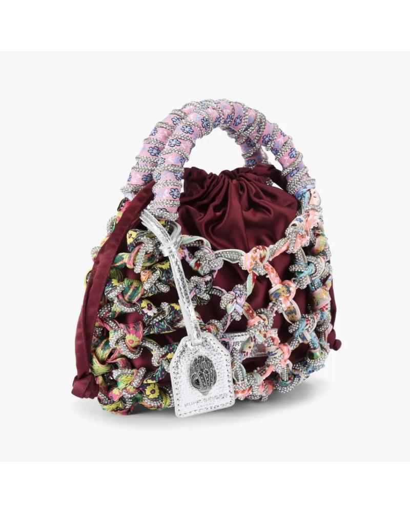 KURT GEIGER LONDON BOLSOS MUJER MODELO SM MACRAME CRYSTAR BAG COLOR BURDEOS OPN OPNRED