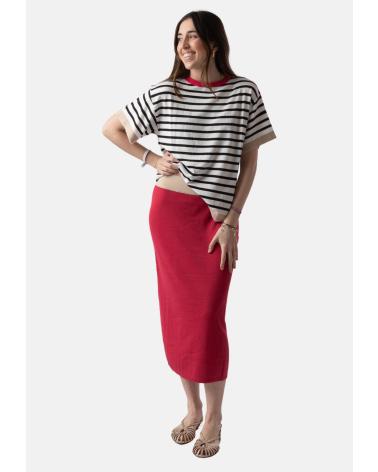WHY NOT COLLECTION WNT COLLECTION - W12520603 - JERSEY DE RAYAS DE MANGA CORTA ROJO