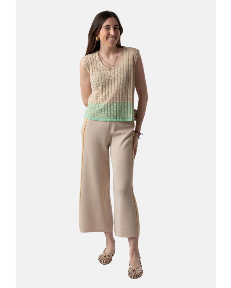 WHY NOT COLLECTION PANTALON W12504848 LUREX COULEUR PIERRE PIEDRA