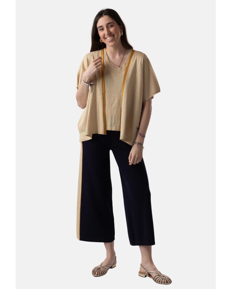 WHY NOT COLLECTION PANTALON W12504808 LUREX COULEUR BLEU AZUL