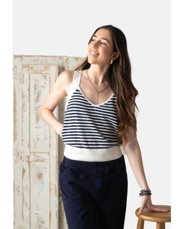 YERSE V-NECK STRAPPY TOP BLUE 42534255 AZUL