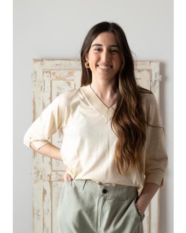YERSE JERSEY MANGA CORTA ESCOTE PICO BLANCO | MODELO 42509003 BLANCO