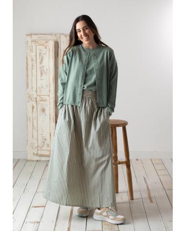 YERSE CÁRDIGAN 100% LANA MERINO VERDE | MODELO 42506017 VERDE