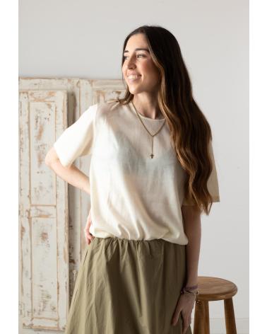 YERSE JERSEY YERSE MANGA CORTA 100% LANA MERINO | MODELO 42505002 CRUDO