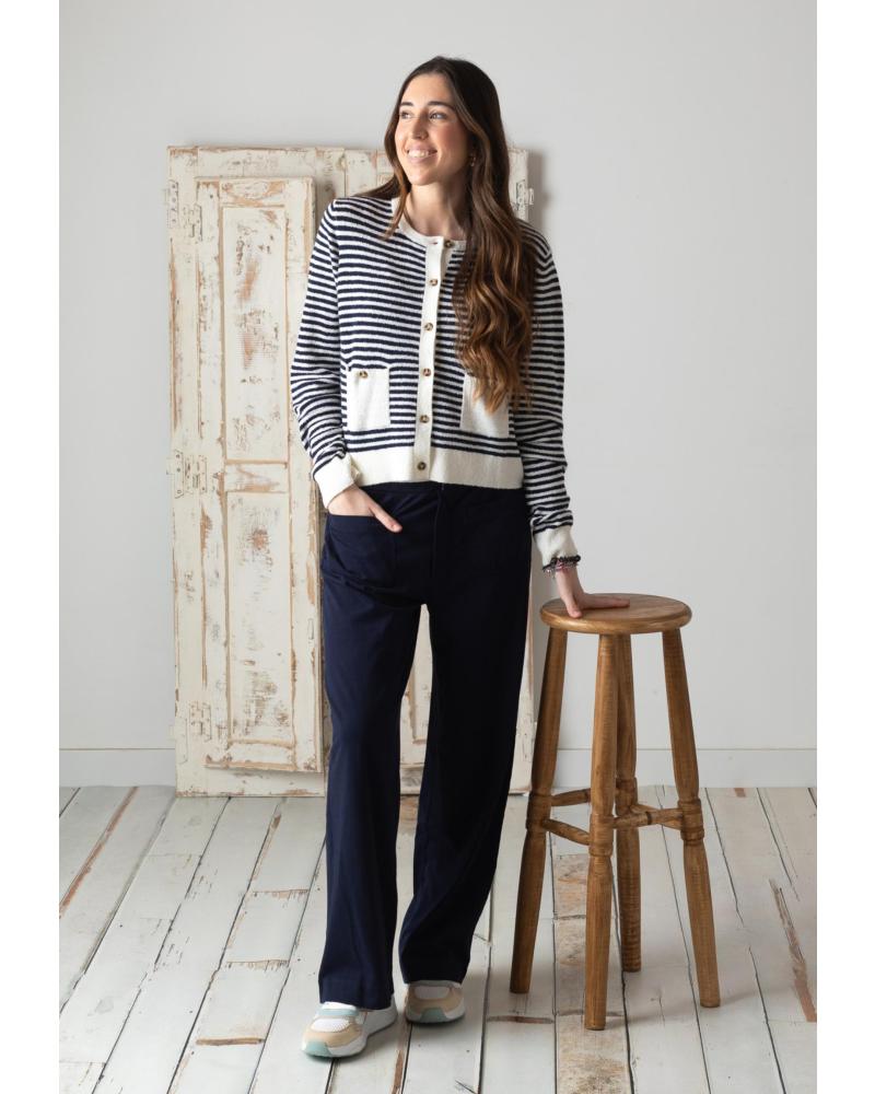 YERSE PANTALONES DE PUNTO DE ALGODÓN YERSE 42222055 PARA MUJER AZUL