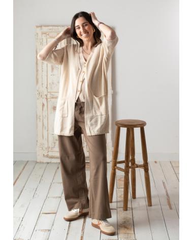 PANTALONES YERSE 42222025 DE PUNTO DE ALGODÓN EN VERDE VERDE