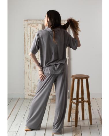 PANTALONES FLUIDOS DE PUNTO YERSE CON CINTURA ELÁSTICA - GRIS 42111007 GRIS