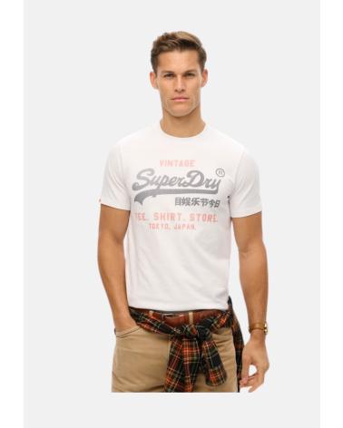 SUPERDRY T-SHIRT HERITAGE CON LOGO V BIANCO M1012212A01C BLANCO