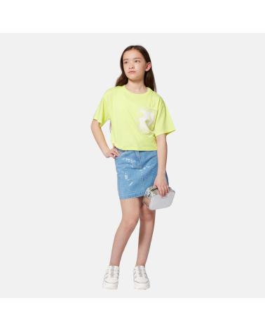 T-SHIRT AMPLE JAUNE À MANCHES COURTES DKNY D62345549 AMARILLO