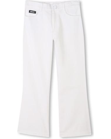 PANTALON BLANC EN COTON ET LIN DKNY D6233610P BLANCO