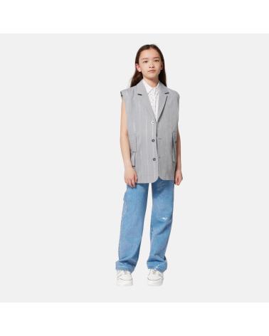 PANTALON JEAN AJUSTABLE DKNY D62334Z04 POUR FILLE - TEINTE BLEUE AZUL