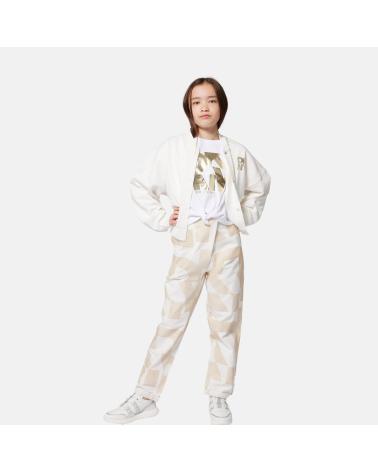 DKNY T-SHIRT COTONE MANICA CORTA BIANCA CON NODO D6230910P BLANCO