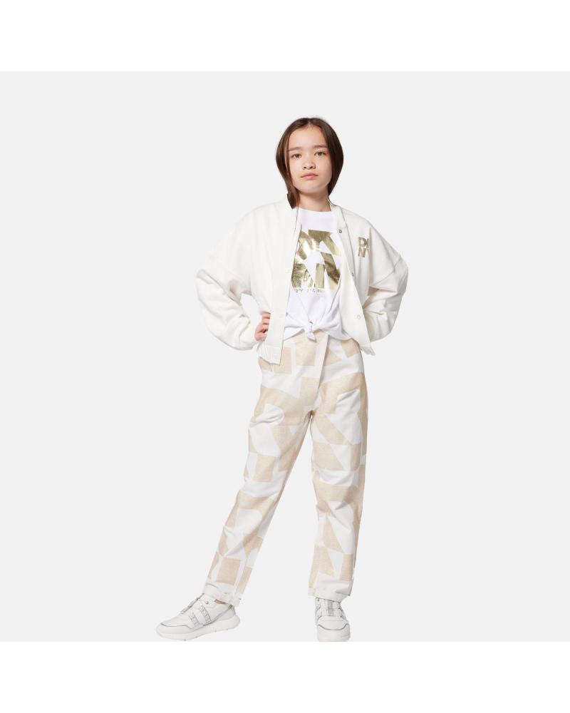 DKNY T-SHIRT COTONE MANICA CORTA BIANCA CON NODO D6230910P BLANCO