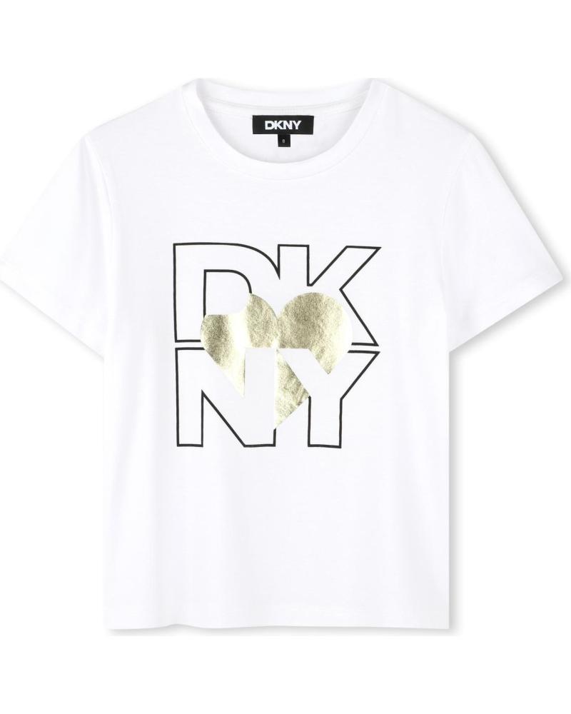 DKNY T-SHIRT COTONE MANICA CORTA GIALLA D62305560 AMARILLO