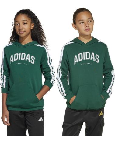 FELPA CON CAPPUCCIO ADIDAS CODES COLLEGIATE GRAPHIC JM7358 VERDE VERDE