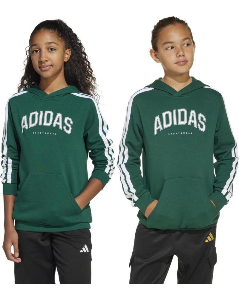 FELPA CON CAPPUCCIO ADIDAS CODES COLLEGIATE GRAPHIC JM7358 VERDE VERDE