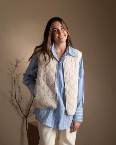 YERSE 41629003 - GILET IMBOTTITO 'WATER REPELLENT' COLORE NATURALE NATURAL