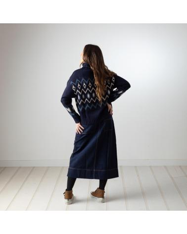 Inizio-YERSE---41550355---JERSEY-JACQUARD-DE-CUELLO-ALTO-CON-LANA-Y-ALPAC-AZUL