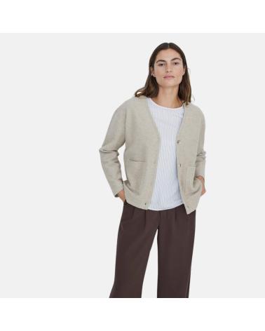 YERSE CARDIGAN IN PILE BOUCLÉ CON LANA BEIGE - RIF. 41480004 BEIGE