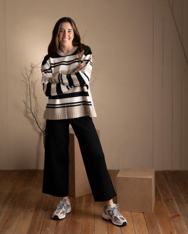 WHY NOT COLLECTION PANTALONE DRITTO W22408502 NERO NEGRO