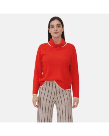MAGLIONE COLLO ALTO WHY NOT COLLECTION W22405325 ARANCIONE CON DETTAGLI NARANJA