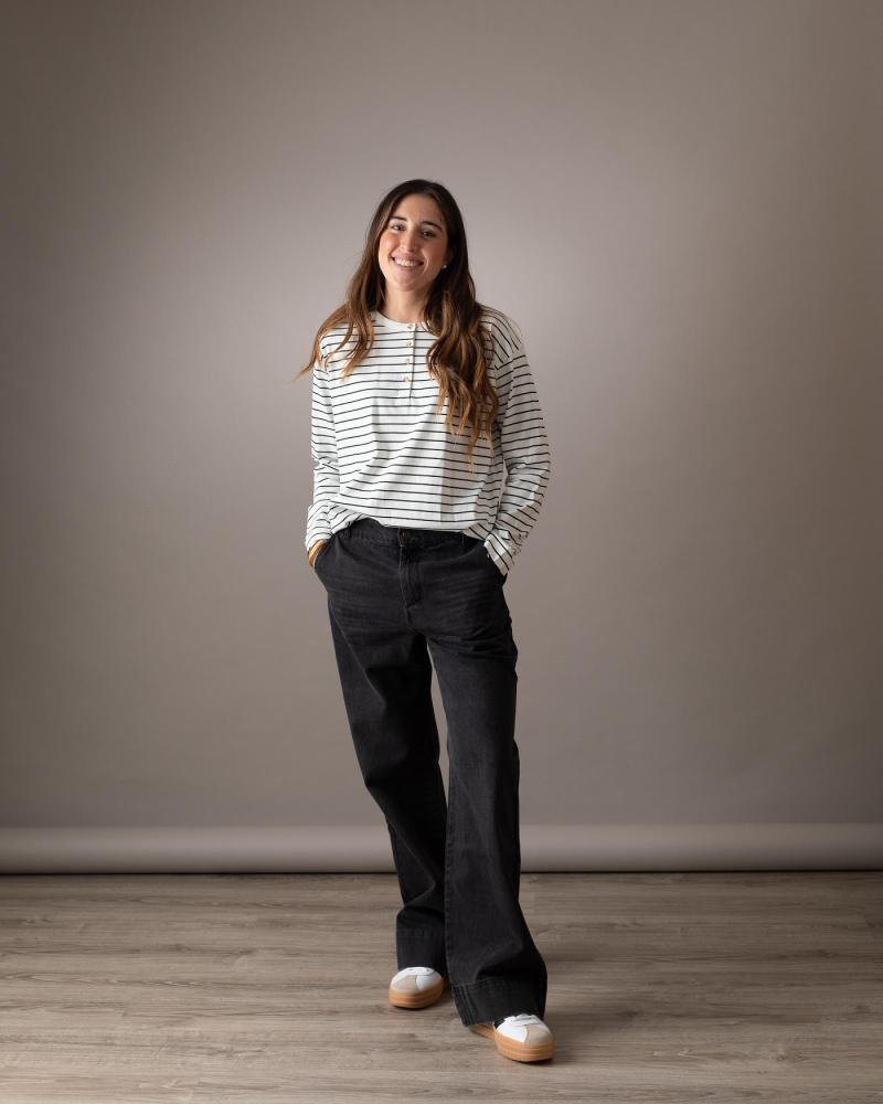 PANTALONE JEANS WIDE LEG YERSE 41851036 IN COTONE ORGANICO GRIGIO GRIS