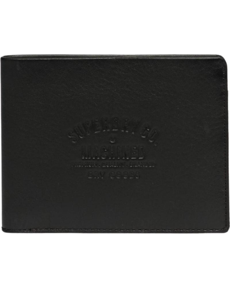 SUPERDRY – GOODS W9810180A02A - CARTERA DE PIEL 11X8 5 CMX1 5 CM NEGRO