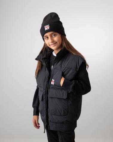 GILET ANORAK CON CAPPUCCIO DKNY D6025809B NERO NEGRO