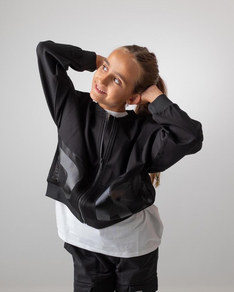 Girls'-hoodies-DKNY---D6024309B-–-CARDIGAN-DE-TEJIDO-MILANO---NINA-NEGRO