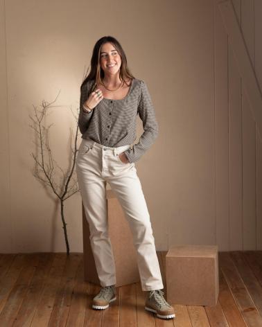 PANTALONE DRITTO SYSTEMACTION I24PA7313 COLORE ECRU CRUDO