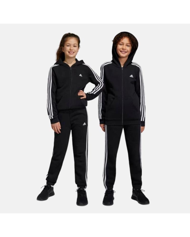 ADIDAS ESSENTIALS FLEECE 3 STRISCE HR6333 - PANTALONE SPORTIVO NERO NEGRO