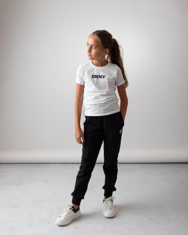 DKNY PANTALONE JOGGER IN FELPA FRANCESE 100% COTONE NERO D6207509B NEGRO