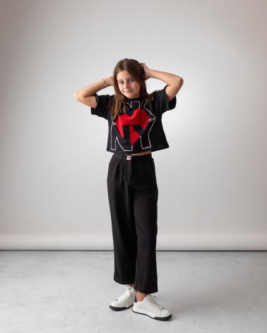 T-SHIRT MANCHES COURTES DKNY NOIR 100% COTON - D6206509B NEGRO