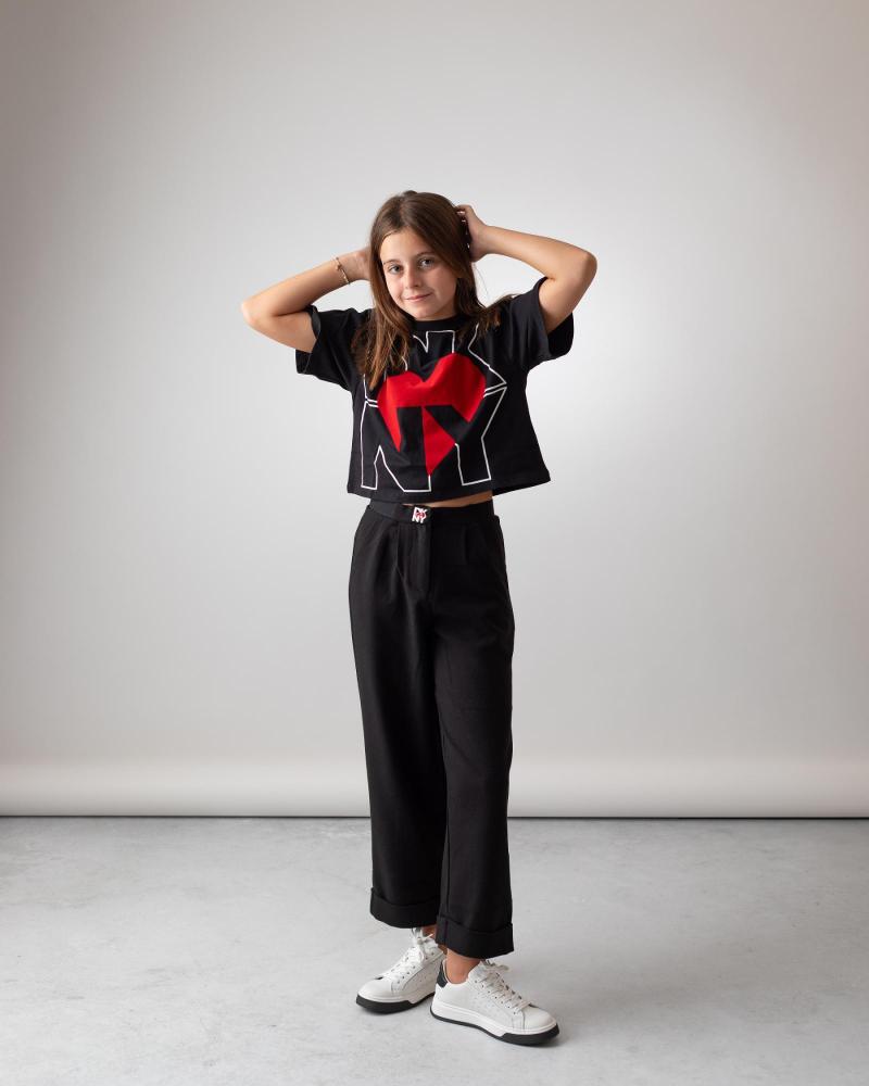DKNY CAMISETA DE MANGA CORTA EN PARA NINOS UNISEX NEGRO