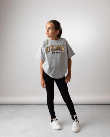 T-SHIRT MANCHES COURTES DKNY GRIS AVEC LOGO - D62060A32 GRIS