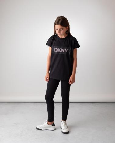 DKNY T-SHIRT D6202009B IN COTONE NERO NEGRO