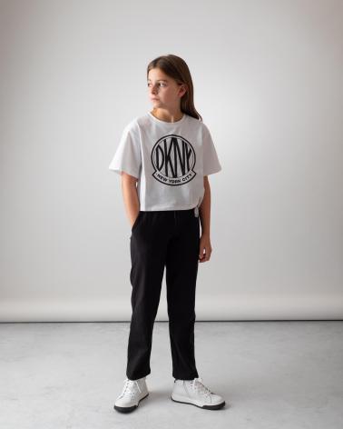PANTALONI JOGGER DKNY NERI CON VITA REGOLABILE - D6022609B NEGRO