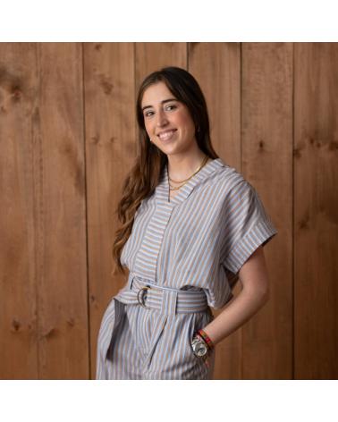 YERSE SHORT SLEEVE 100% COTTON SHIRT - BLUE (MOD. 40858) AZUL