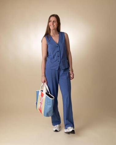 YERSE PANTALONES EN COLOR AZUL