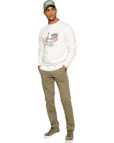 SCOTTA SWEATSHIRT ROHWEISS MIT VINTAGE-MOTORRAD-PRINT CRUDO