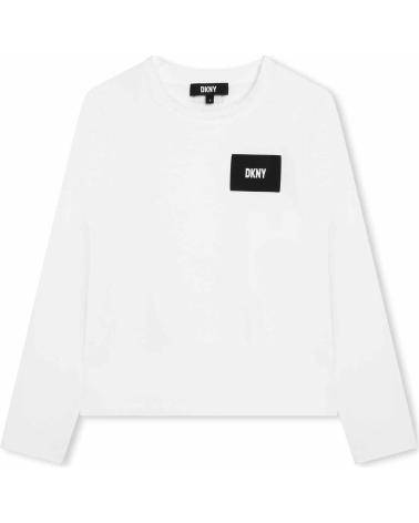Home-DKNY-DKNY WHITE LONG SLEEVE T-SHIRT WITH LOGO FOR BOYS-BLANCO