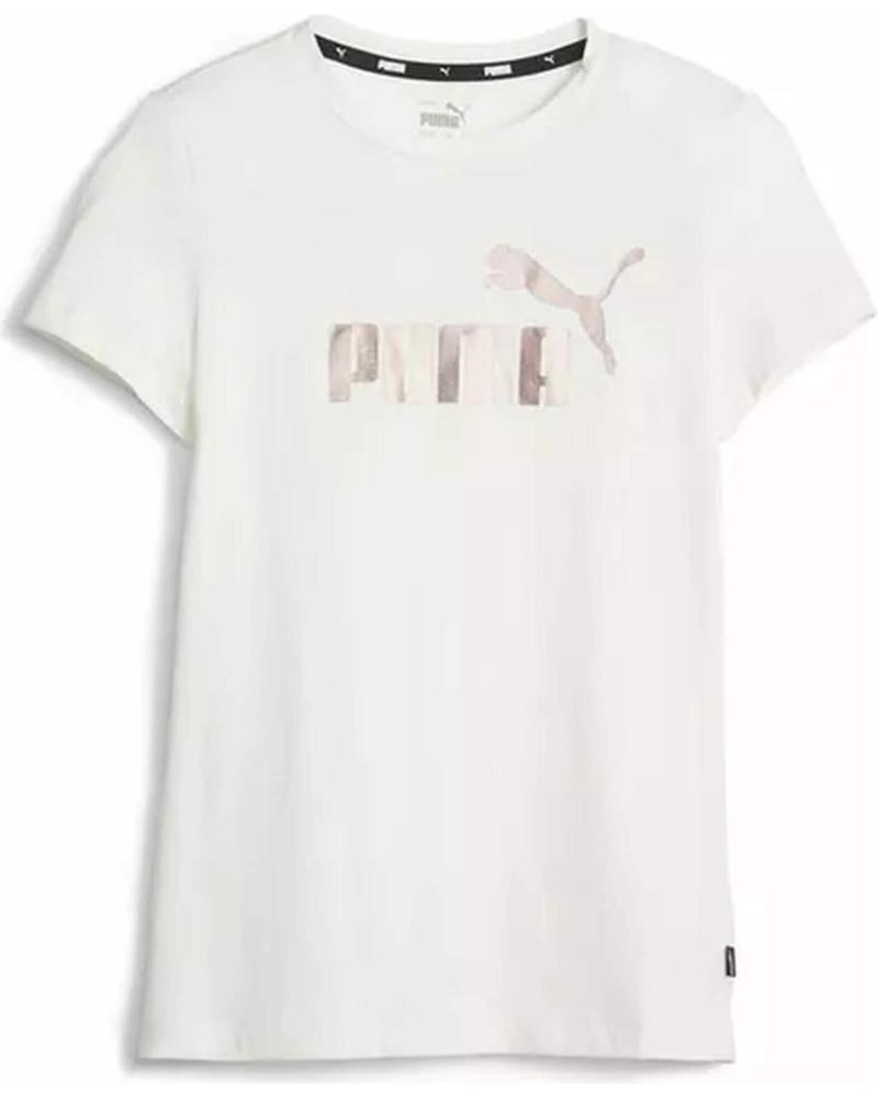 Início-PUMA---ESS-LOGO-846953-65---CAMISETA-DE-MANGA-CORTA---NINA-BLANCO