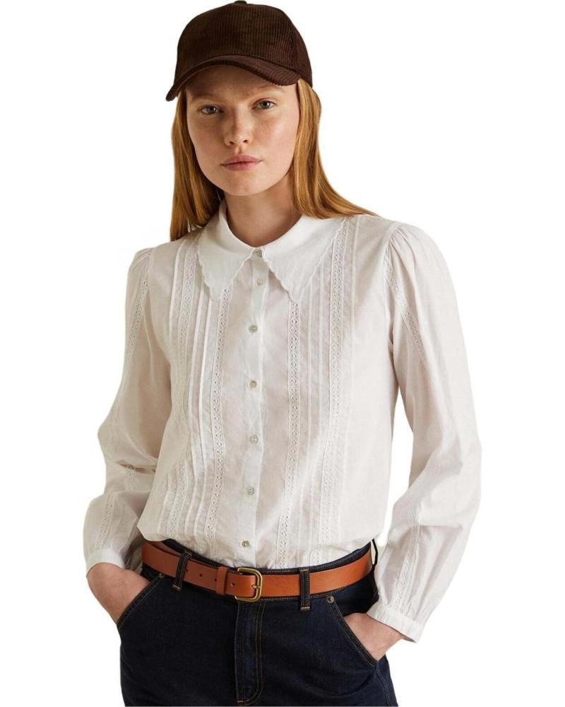 Início-YERSE---39402---CAMISA-BIMATERIA-CON-BORDADO---MUJER-BLANCO