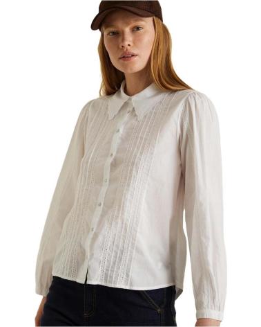 Início-YERSE---39402---CAMISA-BIMATERIA-CON-BORDADO---MUJER-BLANCO
