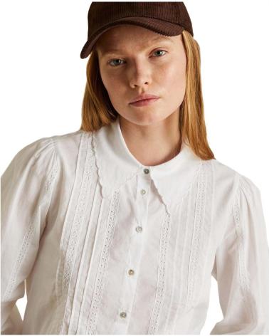 Início-YERSE---39402---CAMISA-BIMATERIA-CON-BORDADO---MUJER-BLANCO