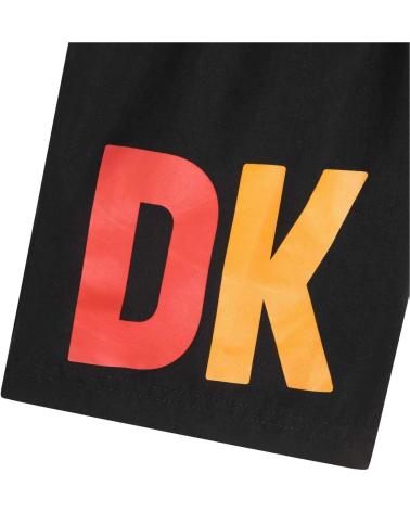 DKNY BADESHORTS FÜR JUNGEN - SCHWARZ MIT MEHRFARBIGEM LOGO NEGRO