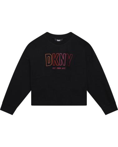 Inicio-DKNY-SUDADERA DKNY NEGRA CON LOGO NEÓN PARA NIÑO-NEGRO